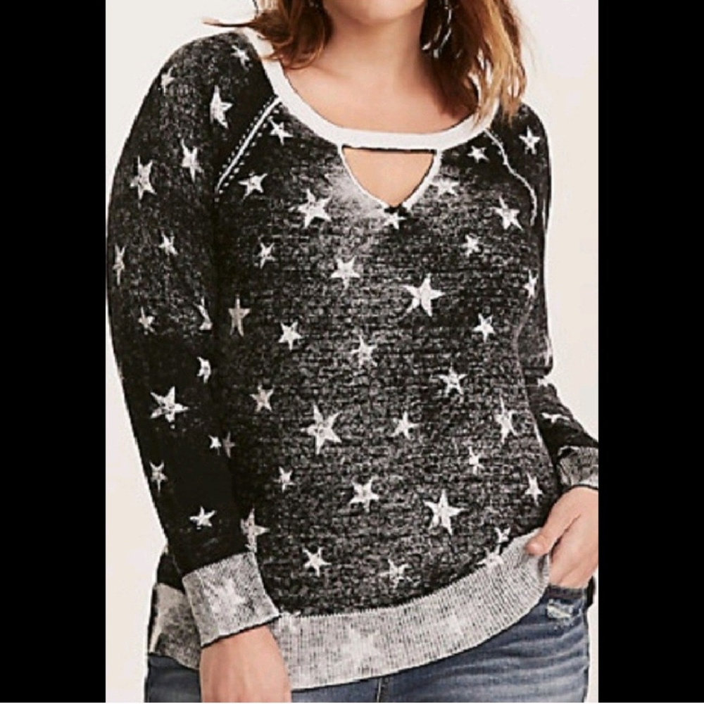 Torrid Star Print Raglan Cutout Sweater 2